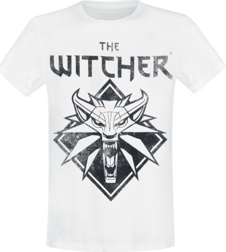 The Witcher Wolf Logo Tričko bílá