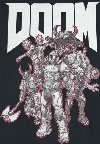 Doom Demon Slayer Tričko černá