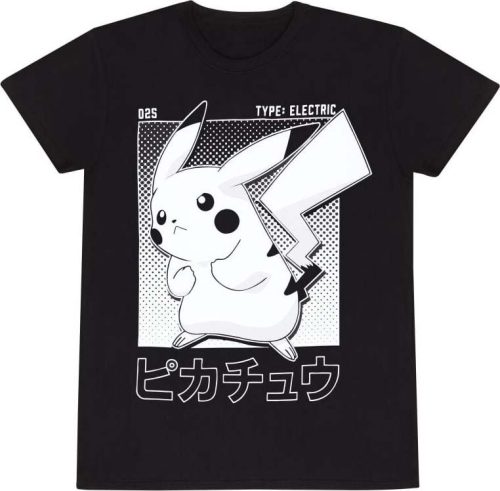 Pokémon Halftone Pikachu Tričko černá