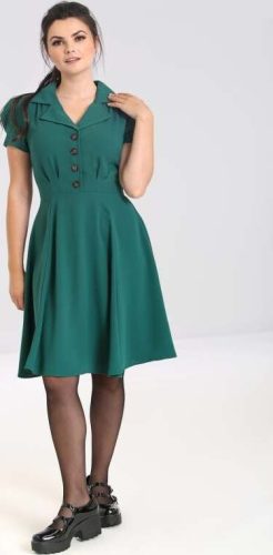 Hell Bunny Vera Lynn Dress Green Šaty zelená