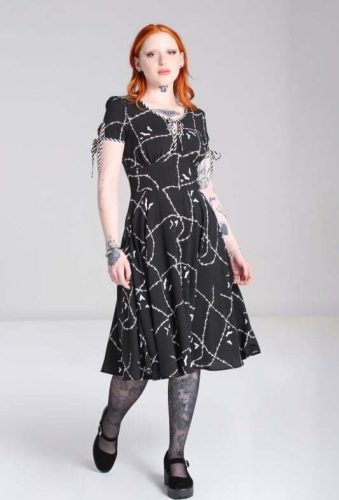 Hell Bunny Stitches Midi Dress Šaty černá