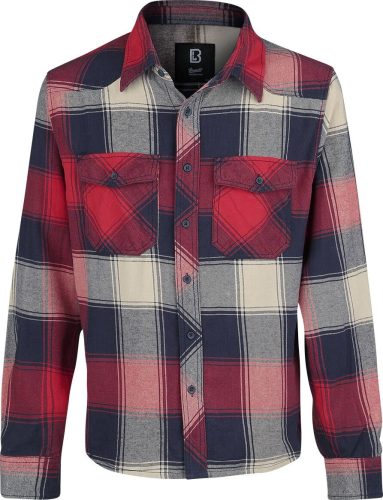 Brandit Checkshirt Košile červená/antracitová/béžová