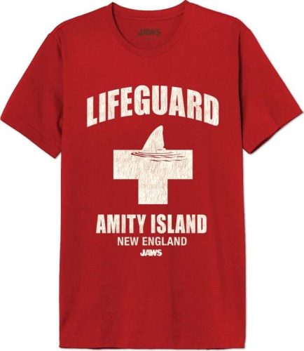 Der weisse Hai Lifeguard Amity Island Tričko červená