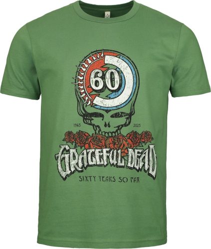 Grateful Dead Stealie Roses 60th Tričko zelená