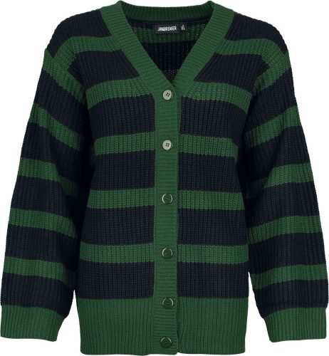 Jawbreaker Stripes Chunky Cardigan Dámský kardigan cerná/zelená