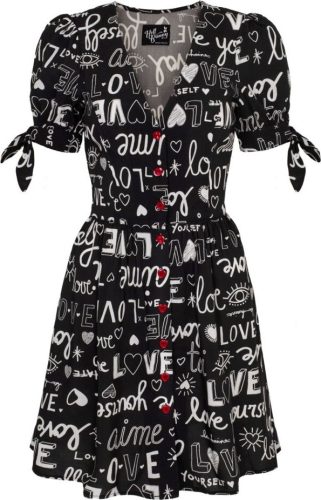 Hell Bunny Love Yourself Mini Dress Šaty cerná/bílá